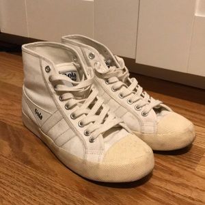 JCrew Gola Coasters White Canvas High Top Sneakers